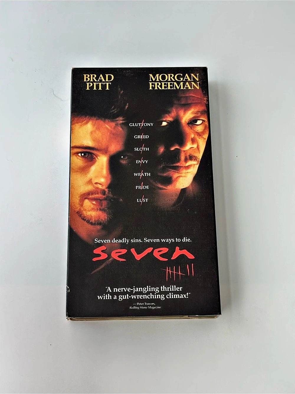 Seven 7 VHS 1995 Brad Pitt Morgan Freeman Crime Thriller Movie Video Tape Film